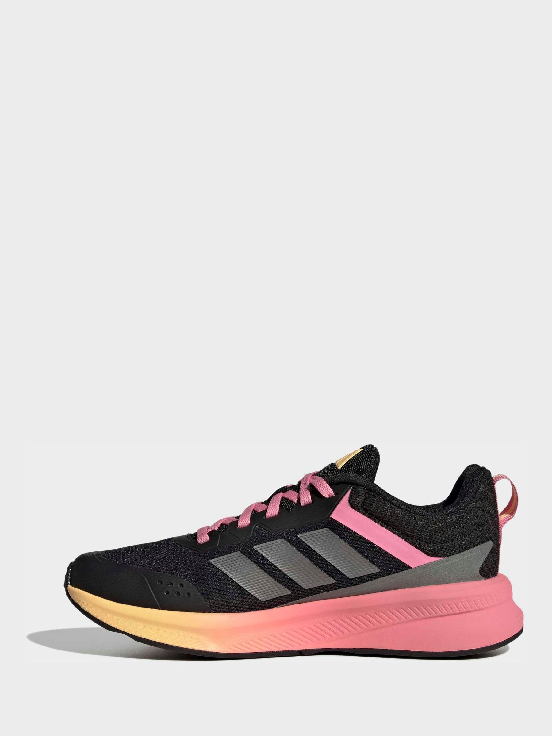 adidas Black/Pink Fortarun 4.0 Lace Junior Trainers - Image 2 of 9